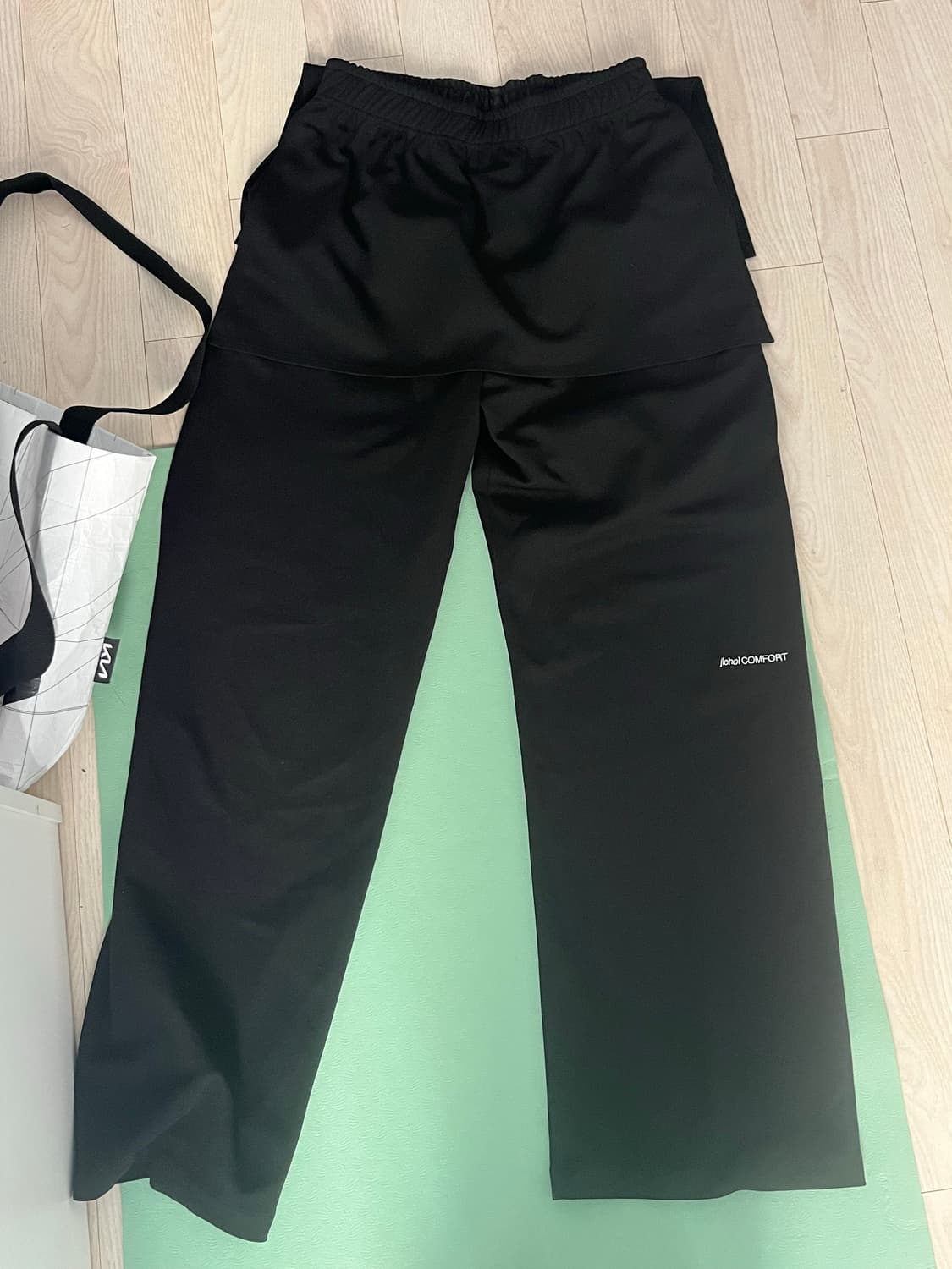 지초이 레이어드 팬츠 블랙3 상품이미지1