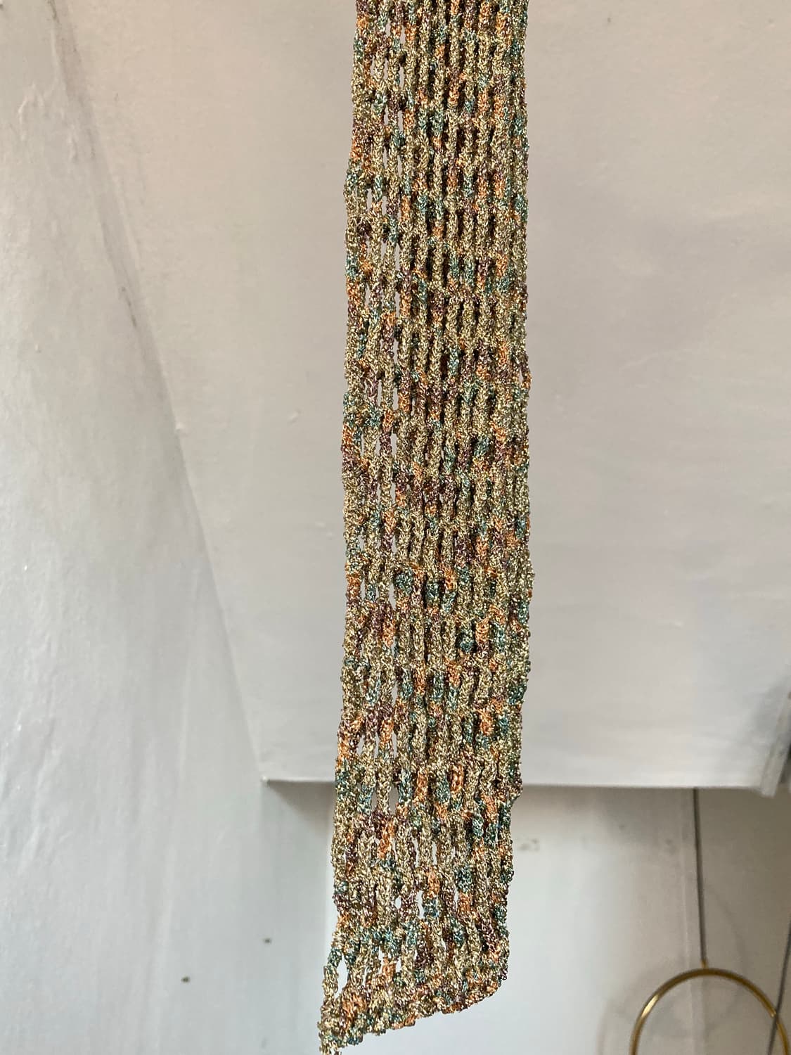 에스닉 카키 반짝이 숏 머플러 상품이미지3