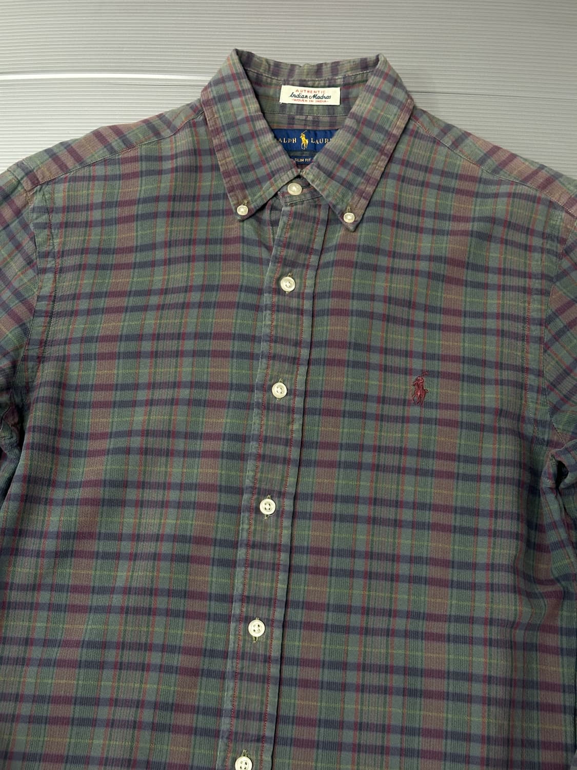 폴로 랄프로렌 슬림핏 체크 긴팔 셔츠 S 상품이미지2