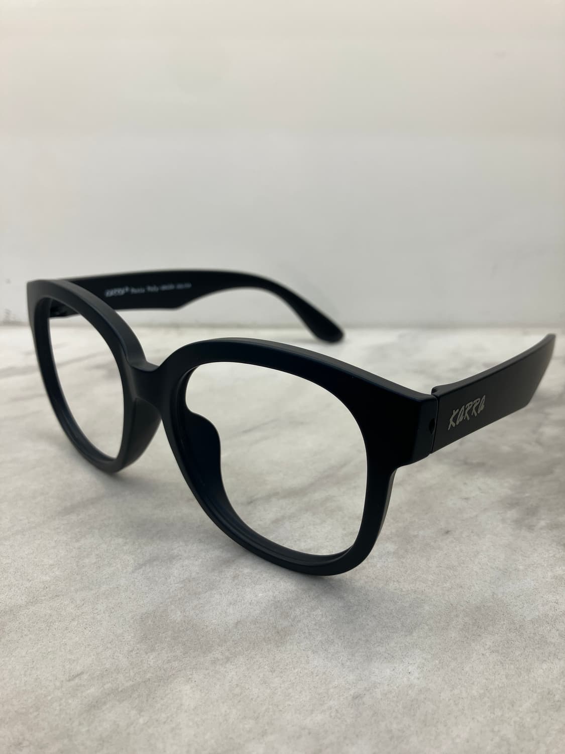 카라 KARRA 매트 블랙 와이드 라운드 빅 뿔테 안경 상품이미지7