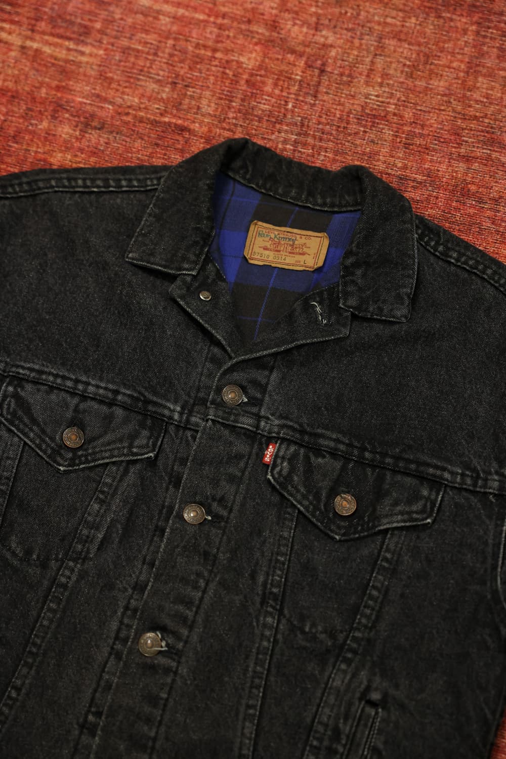 80s 빈티지 리바이스 흑청 트러커자켓 판매 상품이미지4