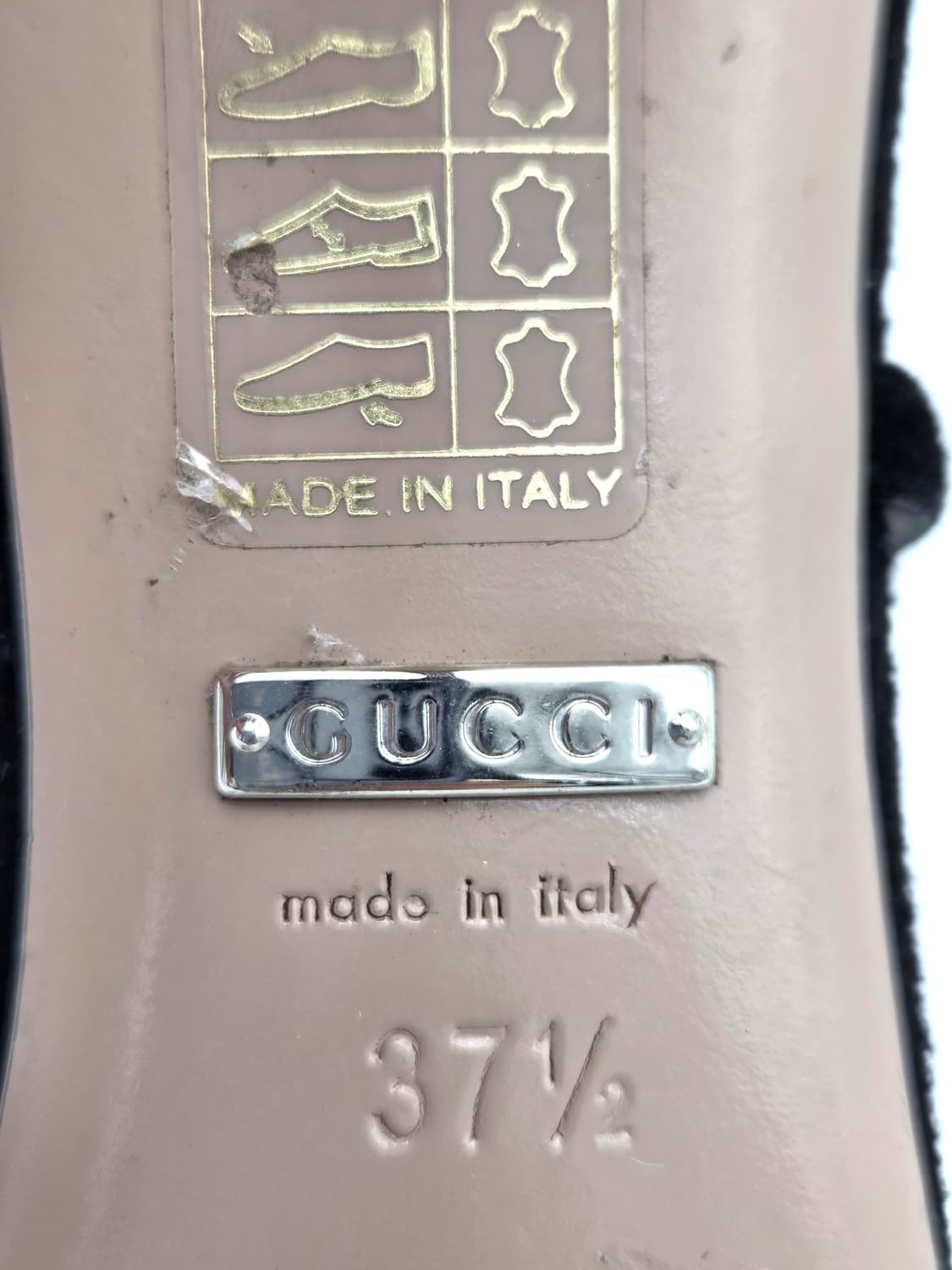 구찌GG 블랙 스웨이드 크리스탈 앵클스트랩 샌들 힐 37반 상품이미지7