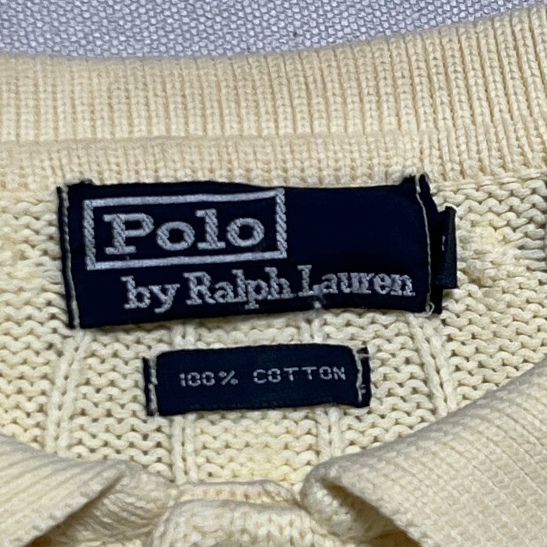 Polo Ralph Lauren 코튼 엘로우 케이블 카라 니트 상품이미지3