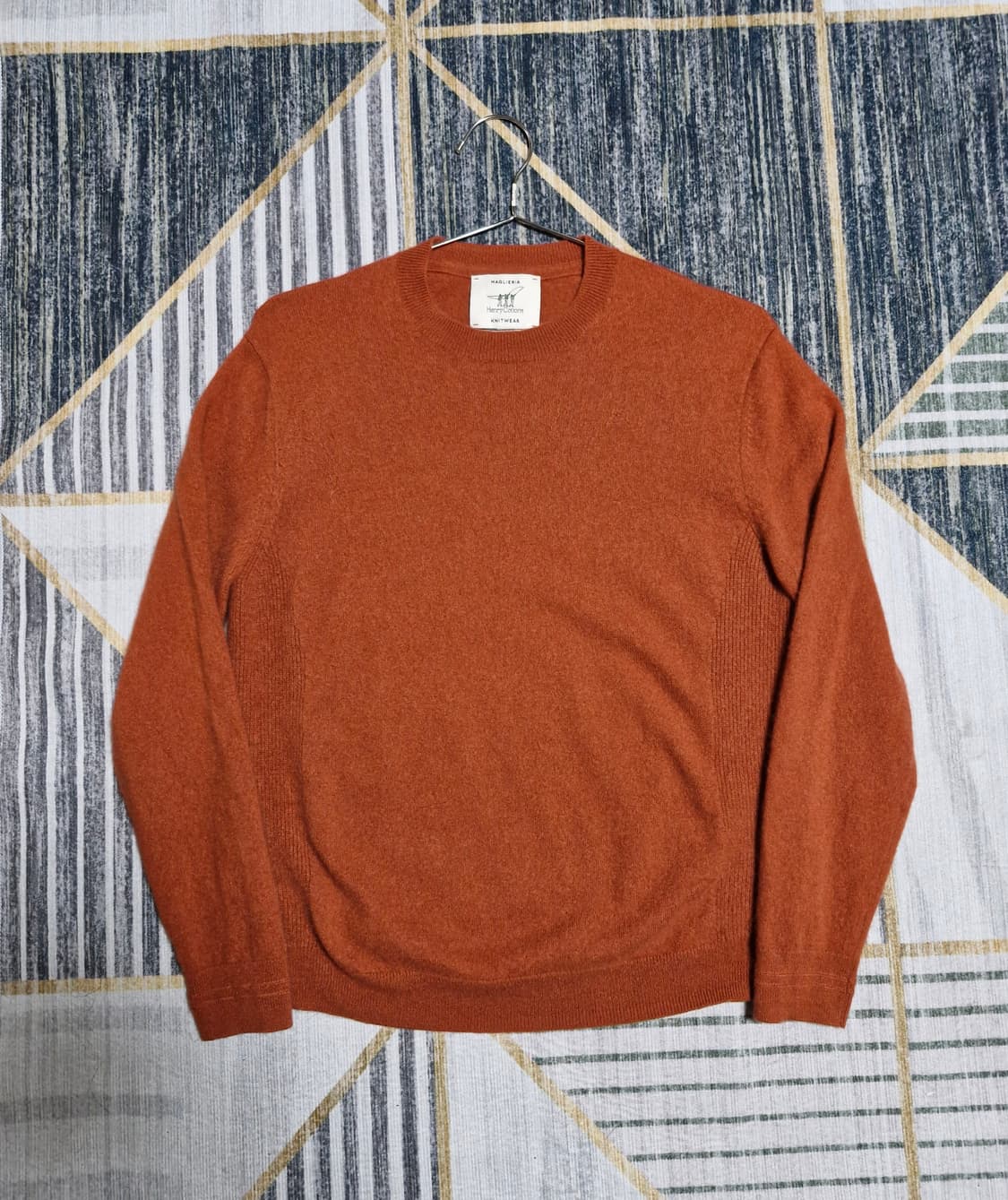 헨리코튼 캐시미어 100 라운드 니트 주황 105 (실측95~100) 상품이미지2