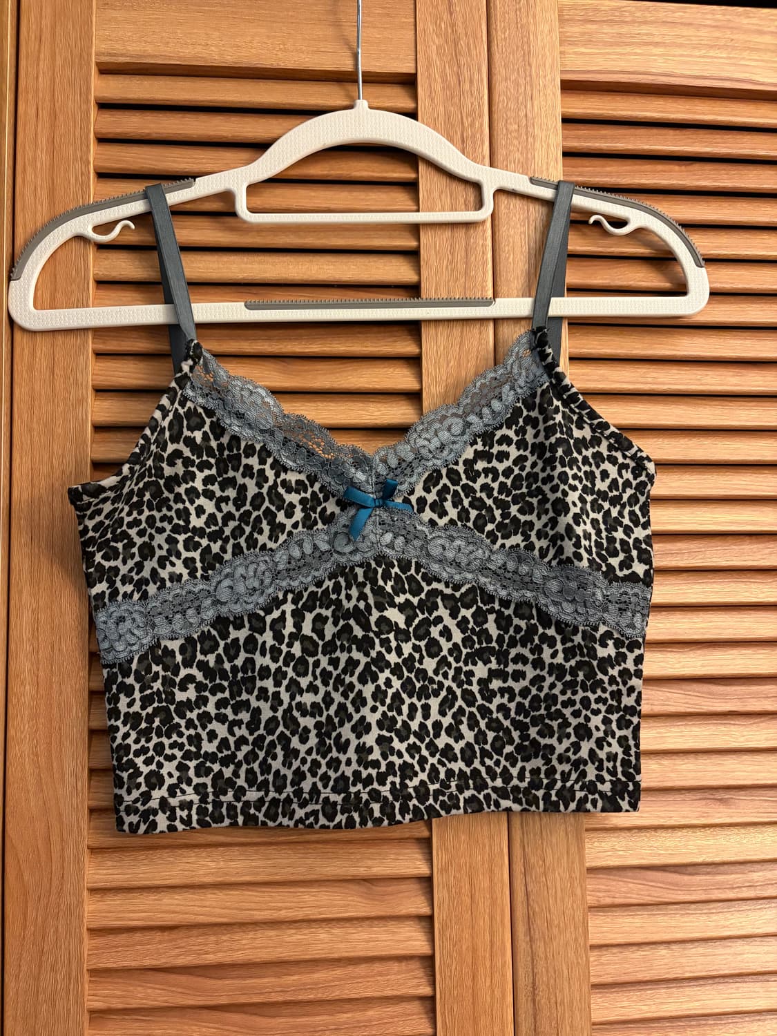 badee 베디 레이스 레오파드 크롭 나시 탑 상품이미지1