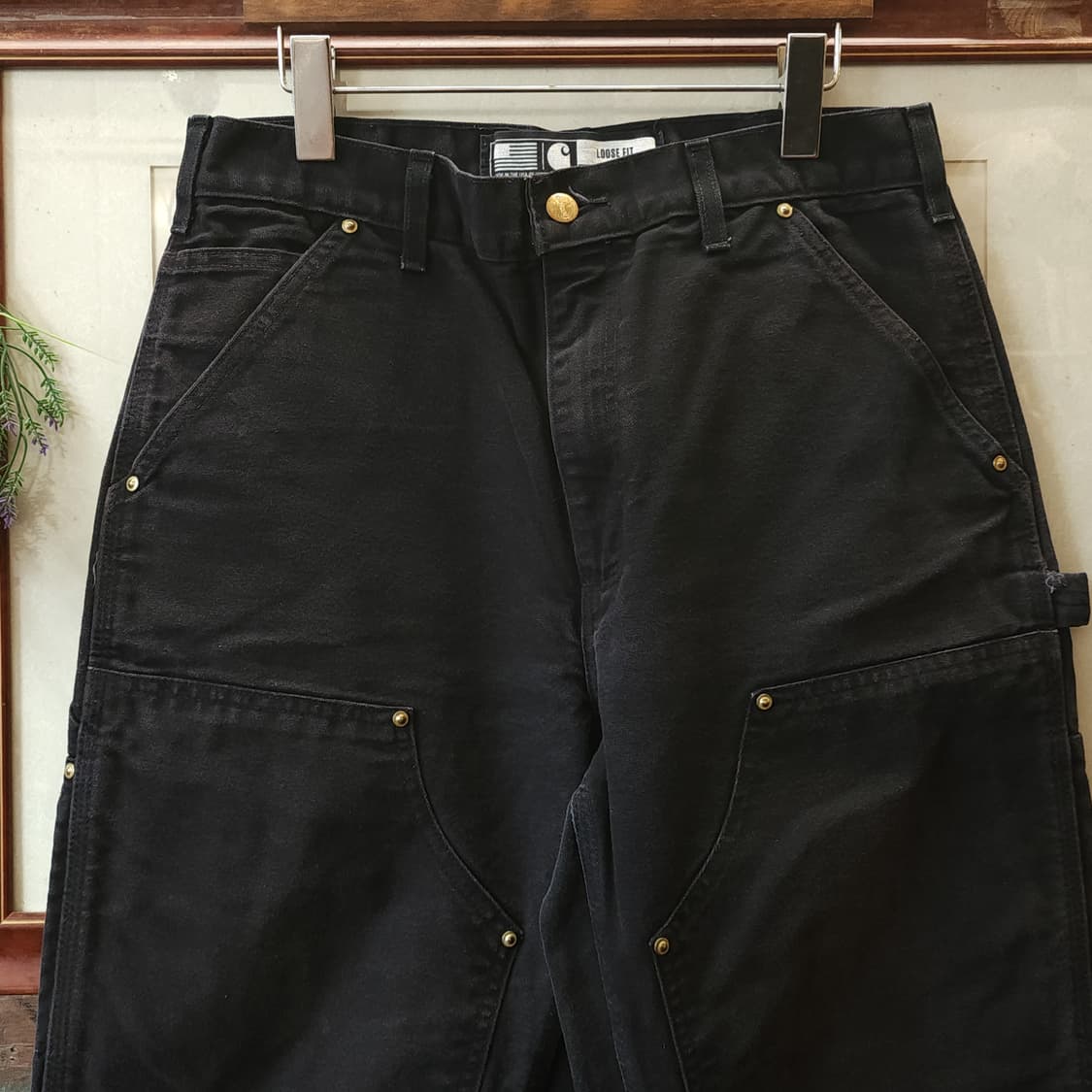 칼하트 더블니 블랙 칼하트 워크팬츠 BK BK 32x32 상품이미지3