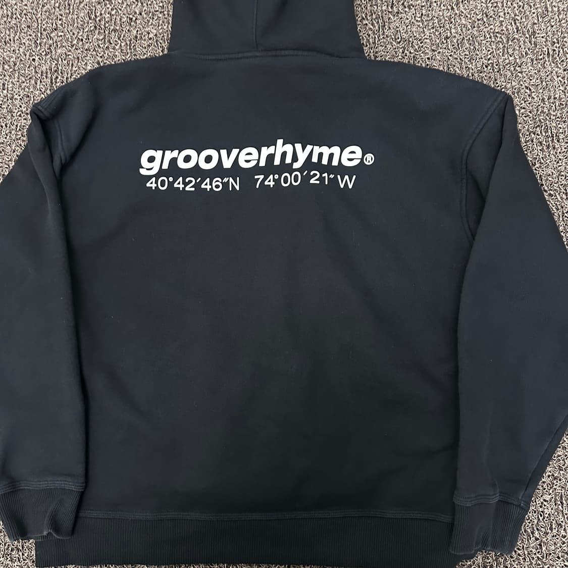 Grooverhyme 그루브라임 기모 후드티 블랙 L 상품이미지6