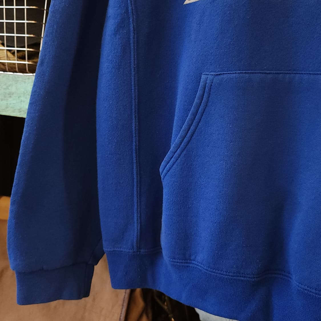 90s 러셀 후드 스웻셔츠 포튜나 허스키스 빈티지 프린팅 블루 L 상품이미지6