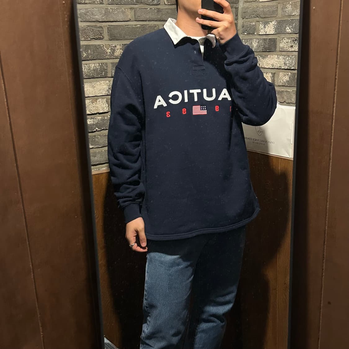 XL) 노티카 스펠로고 긴팔 카라티 럭비티 상품이미지9