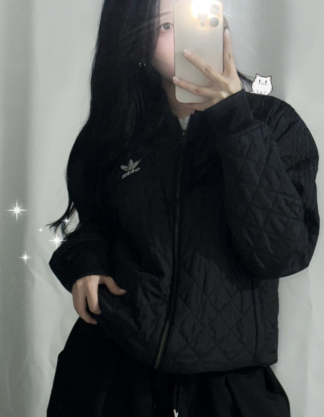 🐰아디다스 누빔 패디드 블랙 점퍼 저렴🖤 상품이미지1