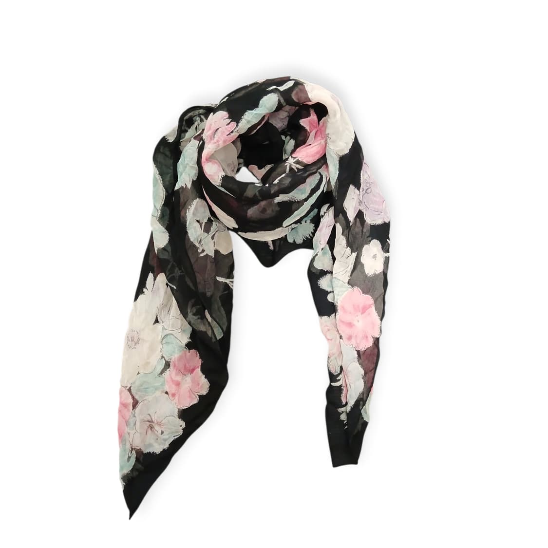 모리걸 플라워 실크 사각스카프 상품이미지1