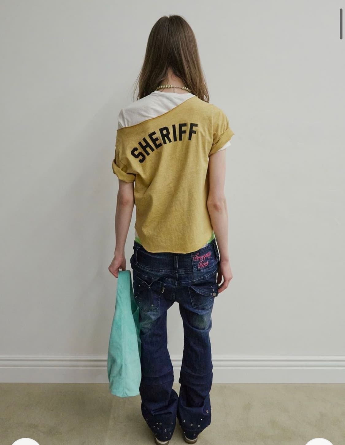 스컬프터 Sheriff Cut Out Tee Yellow 원숄더 티셔츠 상품이미지2