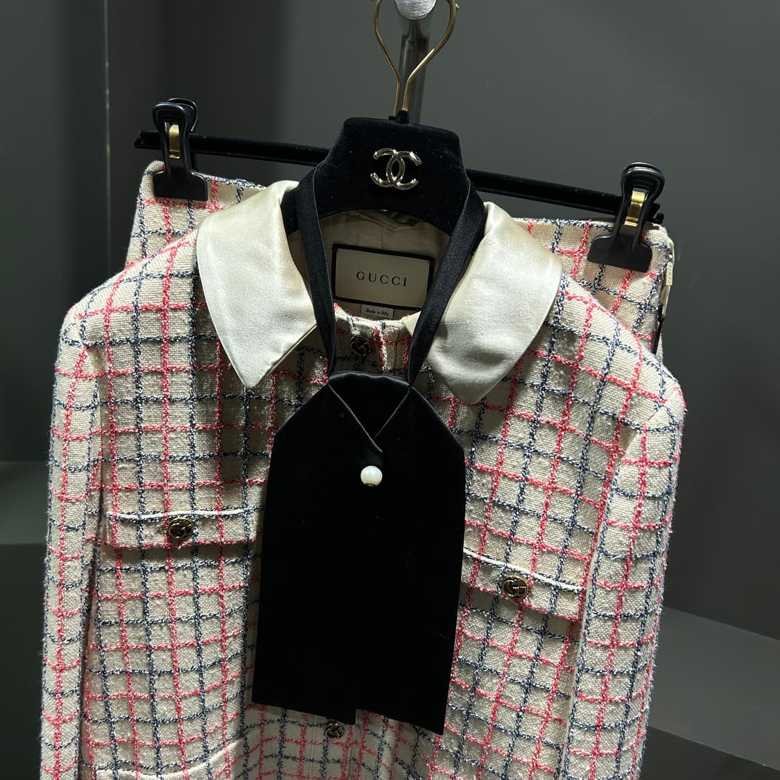 구찌 체크 트위드 투피스 상품이미지2