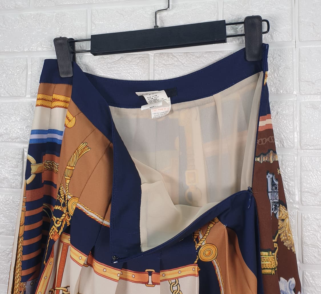 [26]주크 스카프 패턴 플리츠 스커트 상품이미지5