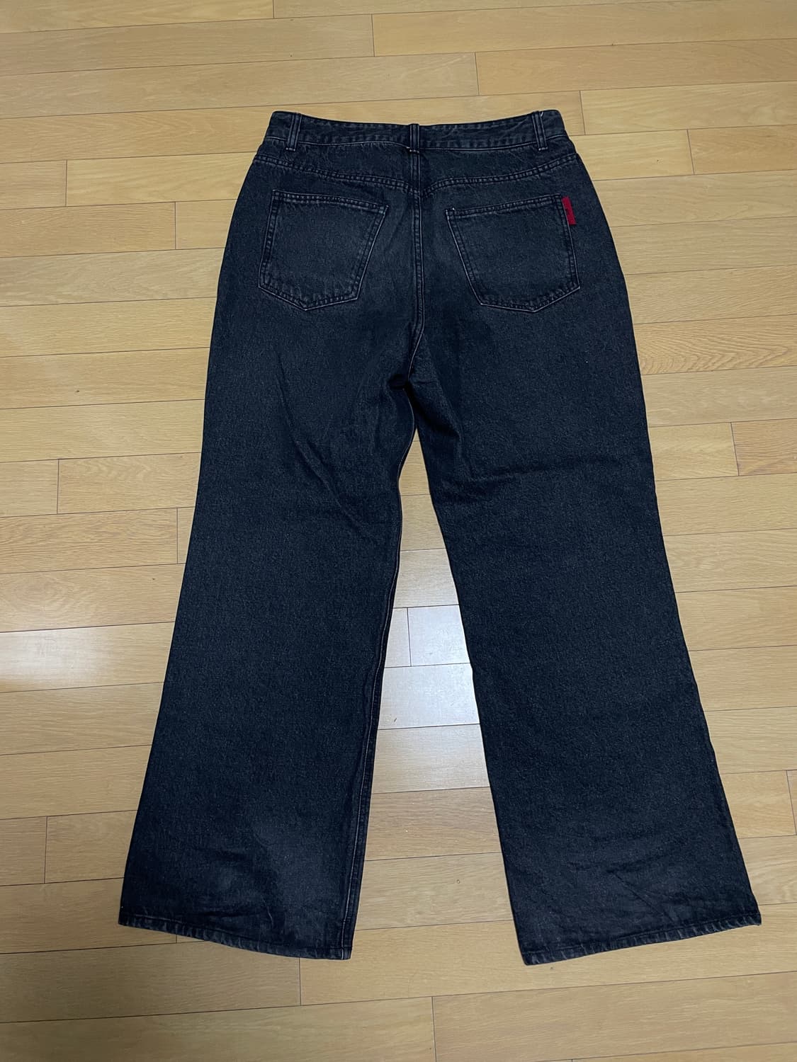 M 기철 와이드 데님팬츠 워시드블랙 상품이미지3