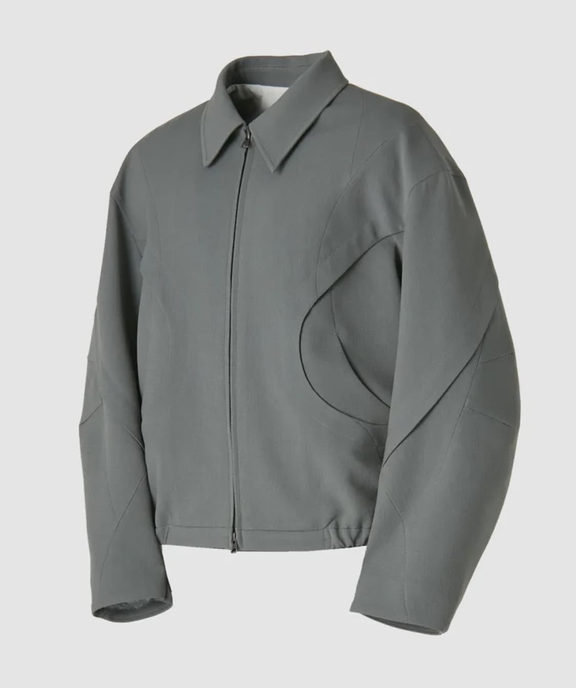 쿠어 트위스트 패널드 울 블루종 자켓 민트 그레이 M 상품이미지1