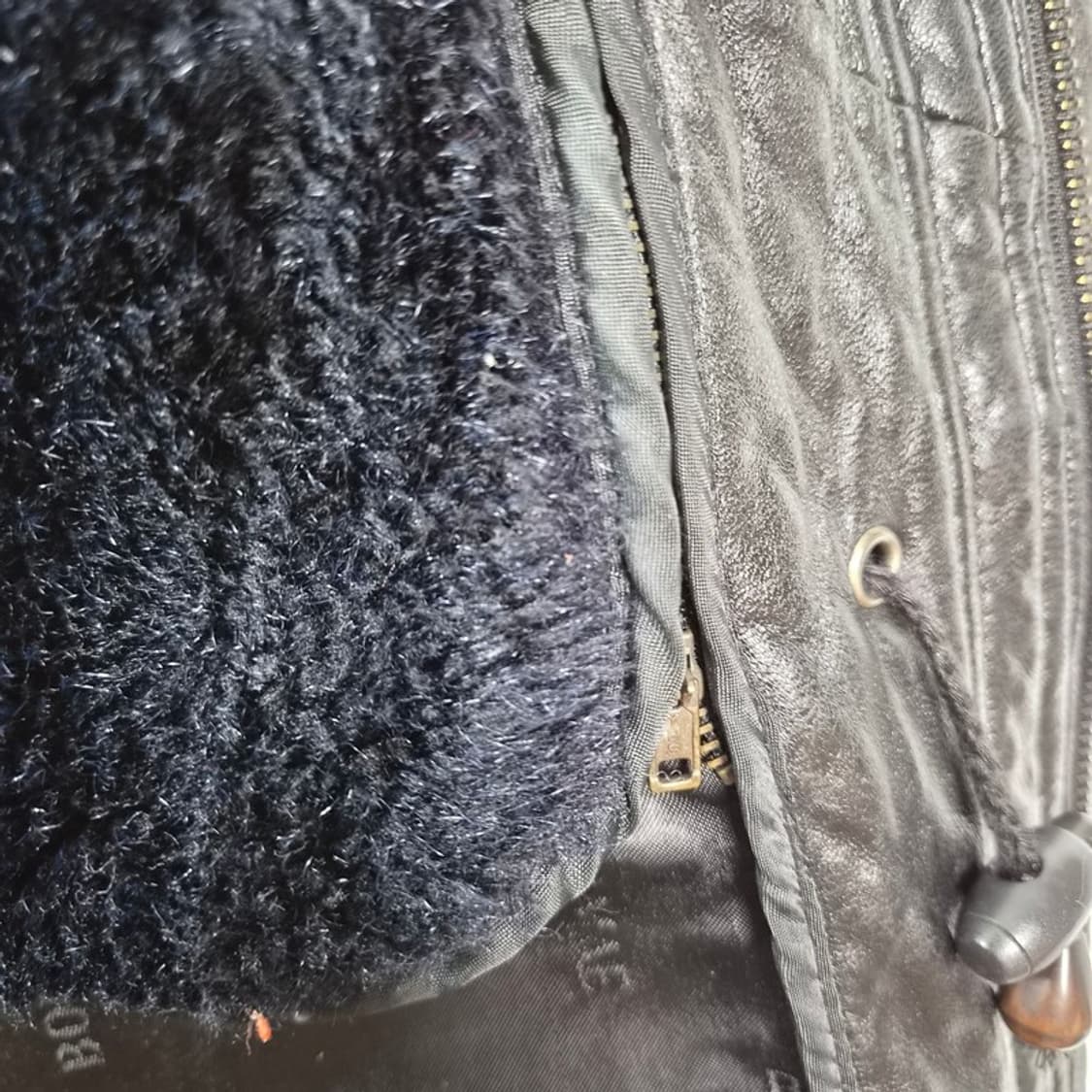 빈티지 리얼 램스킨 하이넥 레더 워크 자켓 L 상품이미지6