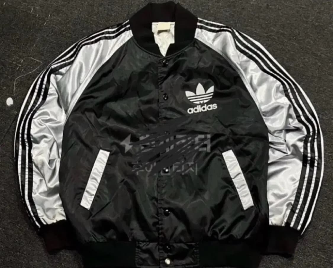 아디다스 실버 블랙 바시티 자켓 야상 봄버 빈티지 대장템 상품이미지1