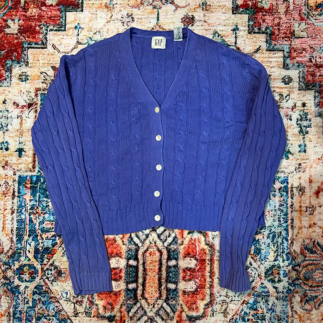 [L] 올드 갭 크롭핏 케이블 니트 가디건 상품이미지1