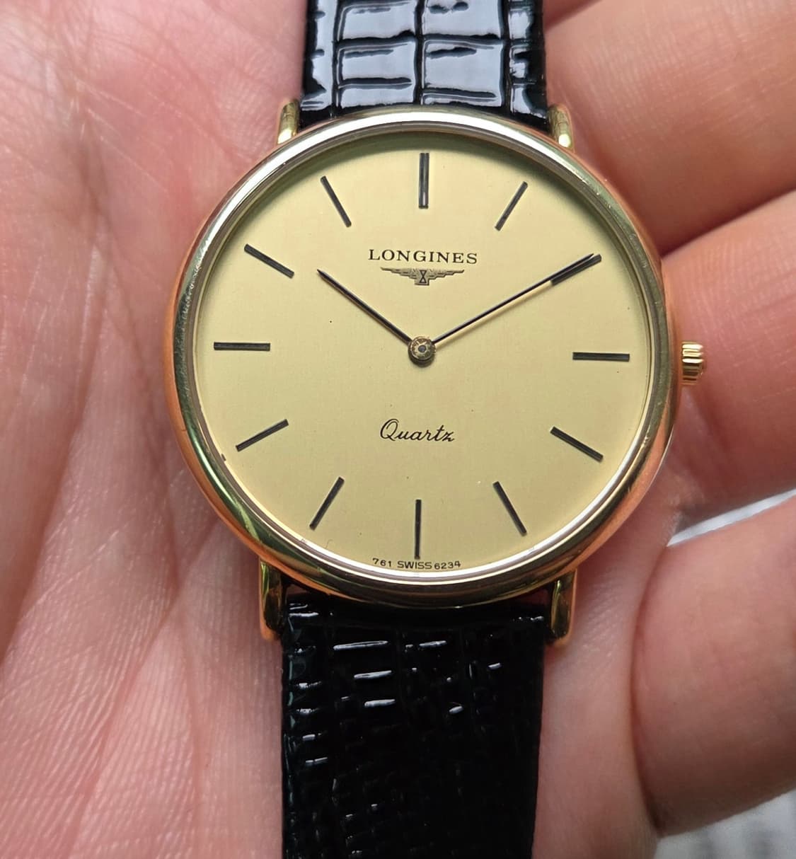 빈티지 론진 황금날개 올금장 슬림쿼츠 드레스워치  상품이미지7