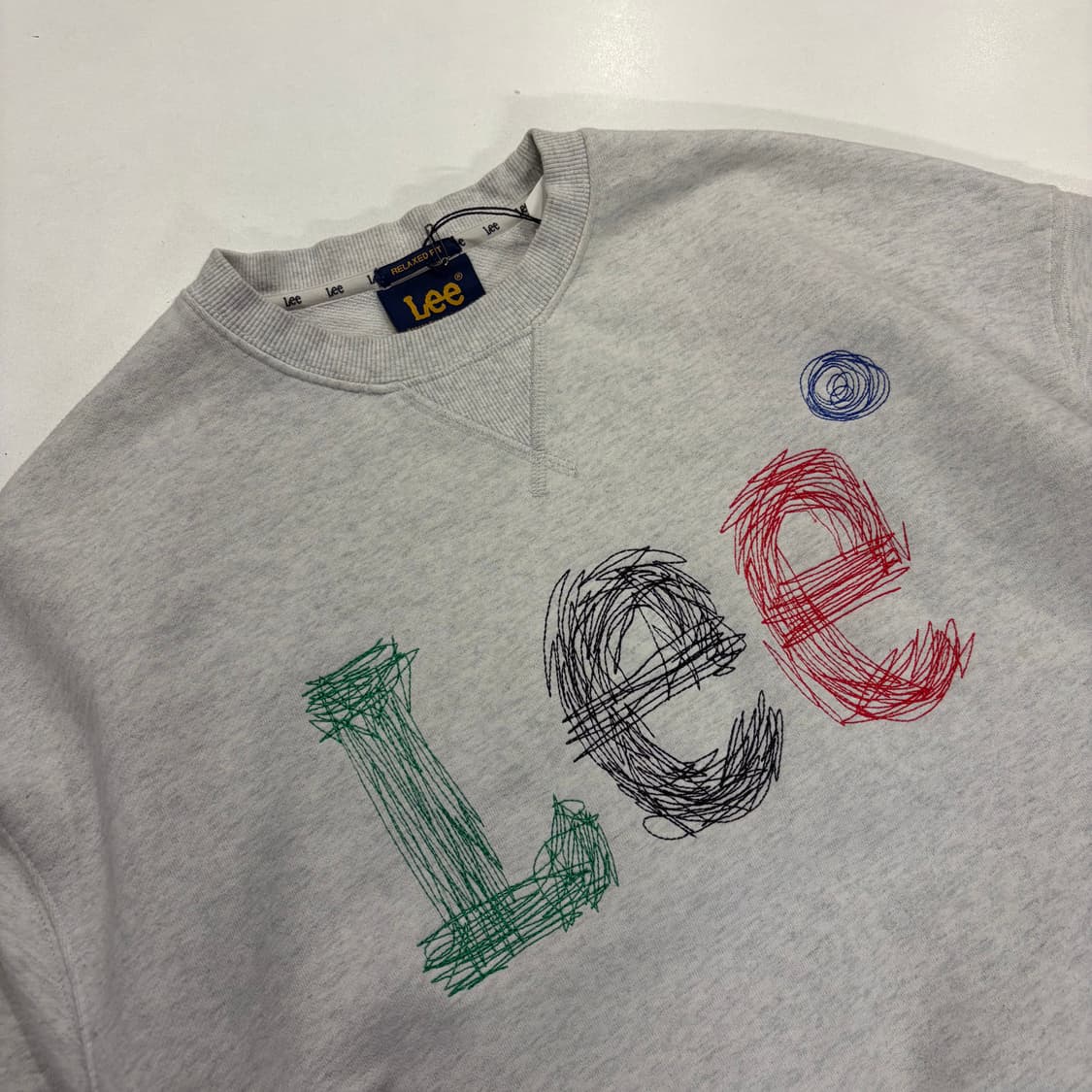 [M] Lee 리 자수 빈티지 스펠아웃 맨투맨 티셔츠 B765 상품이미지3