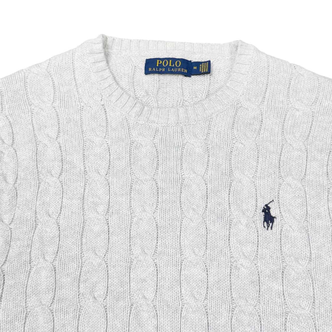(M) 폴로 랄프로렌 코튼 케이블 니트 라이트 그레이 상품이미지2
