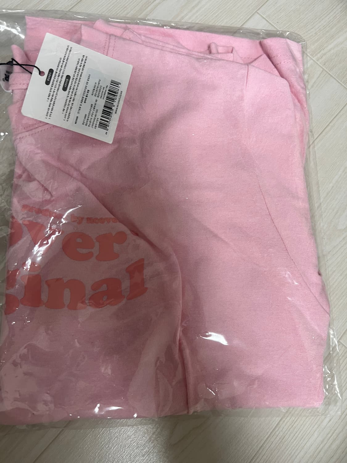 새상품 앤커버 정가3만7천 로고 반팔 티셔츠 핑크 상품이미지9