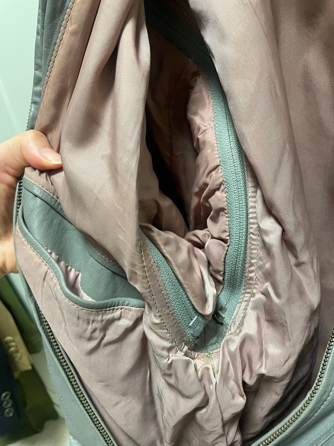 그래이 레더 자켓 상품이미지8