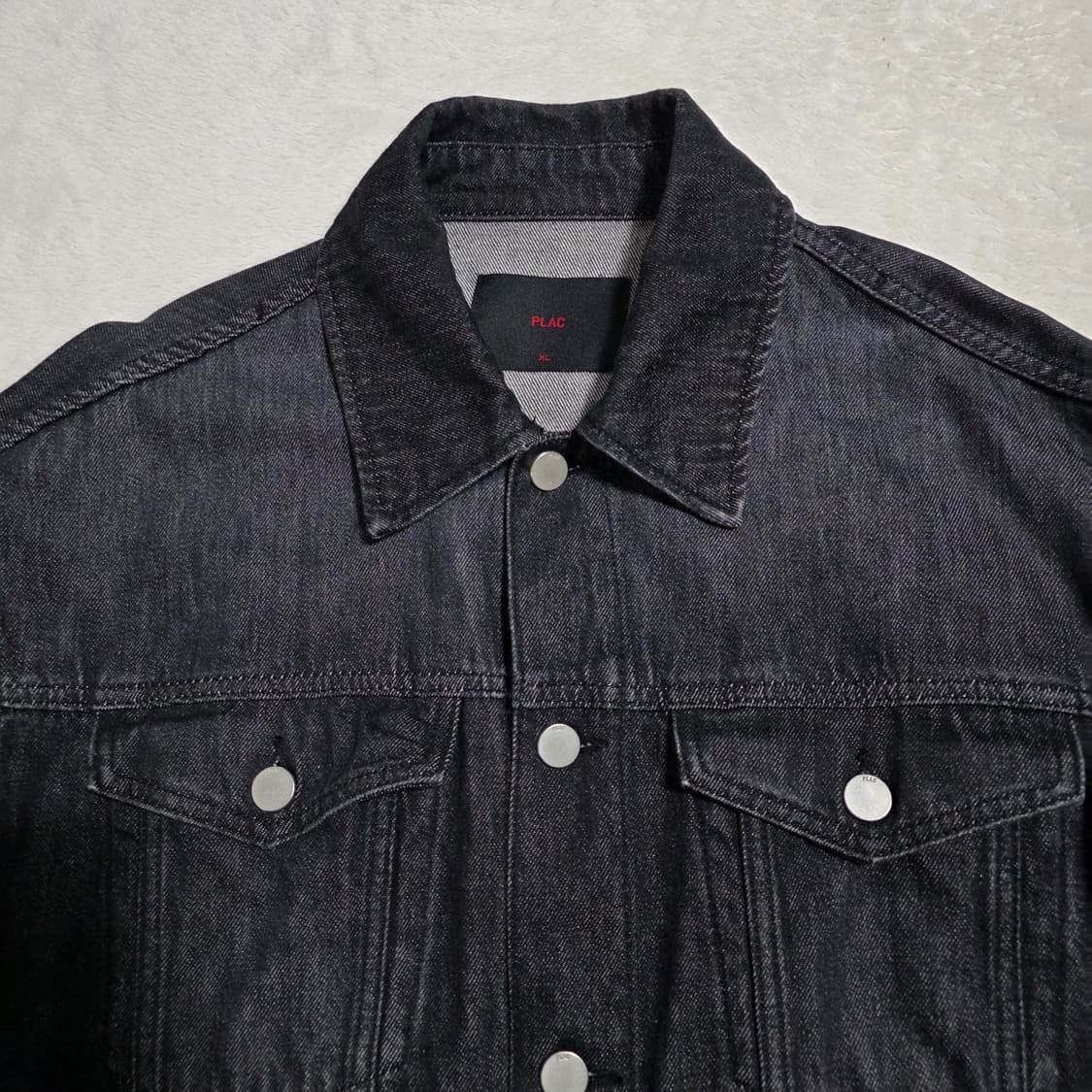 (XL)플랙 블랙 워시드 데님 자켓 상품이미지2