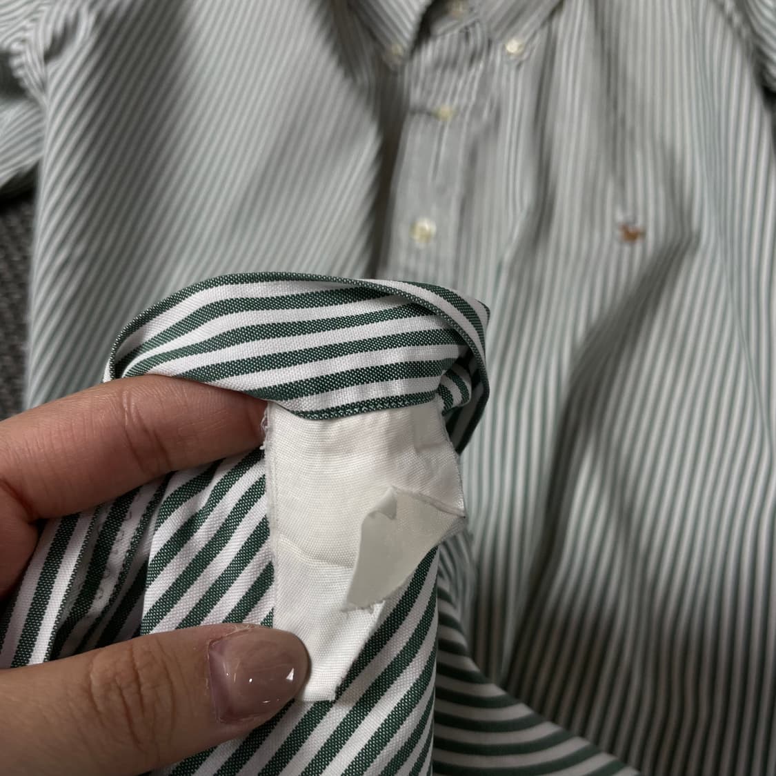 폴로랄프로렌 야머스 그린 스트라이프 긴팔 셔츠 43-86 상품이미지5