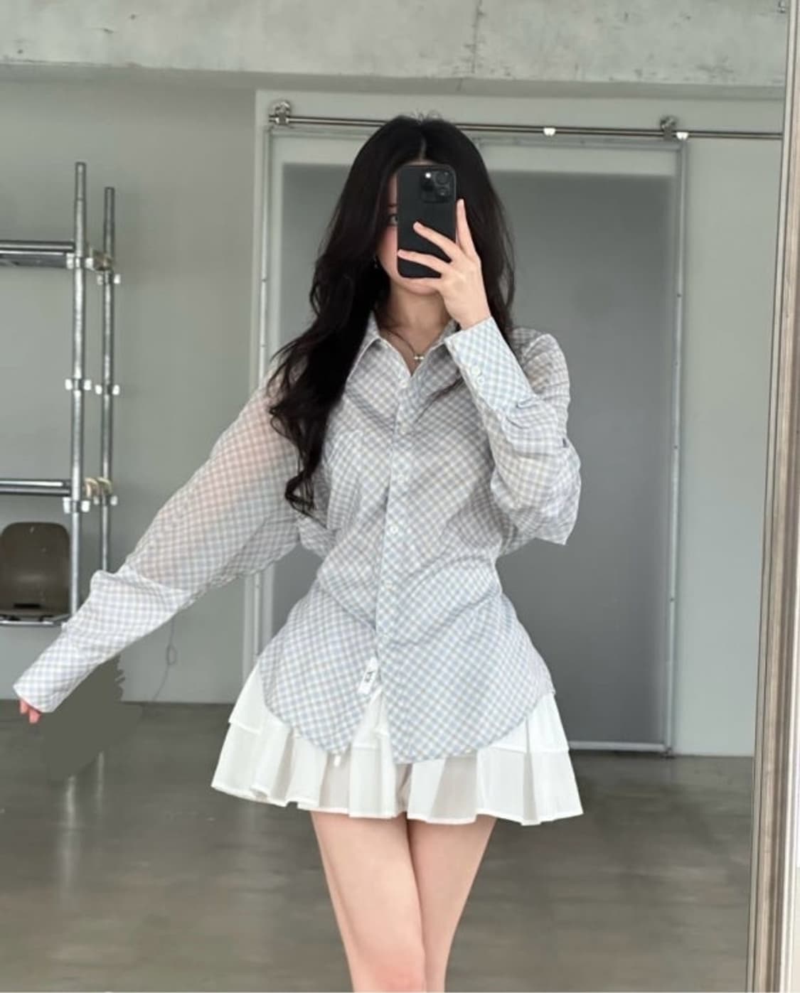 더티스 블루베리 타르트 체크 셔츠 라이트 블루 상품이미지2