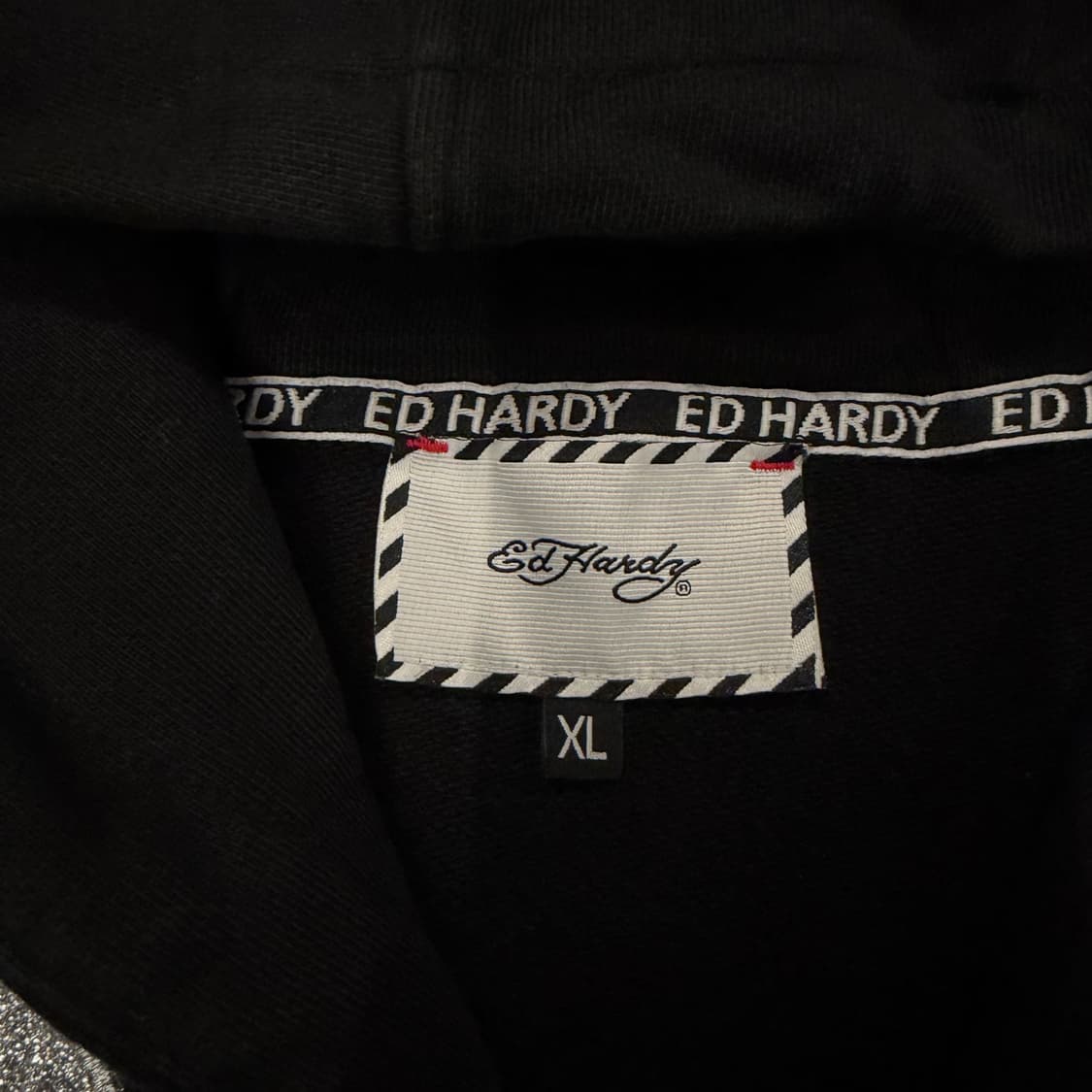 [정품/XL] 에드하디 블랙 타이거 자수 후드 집업 자켓 상품이미지5