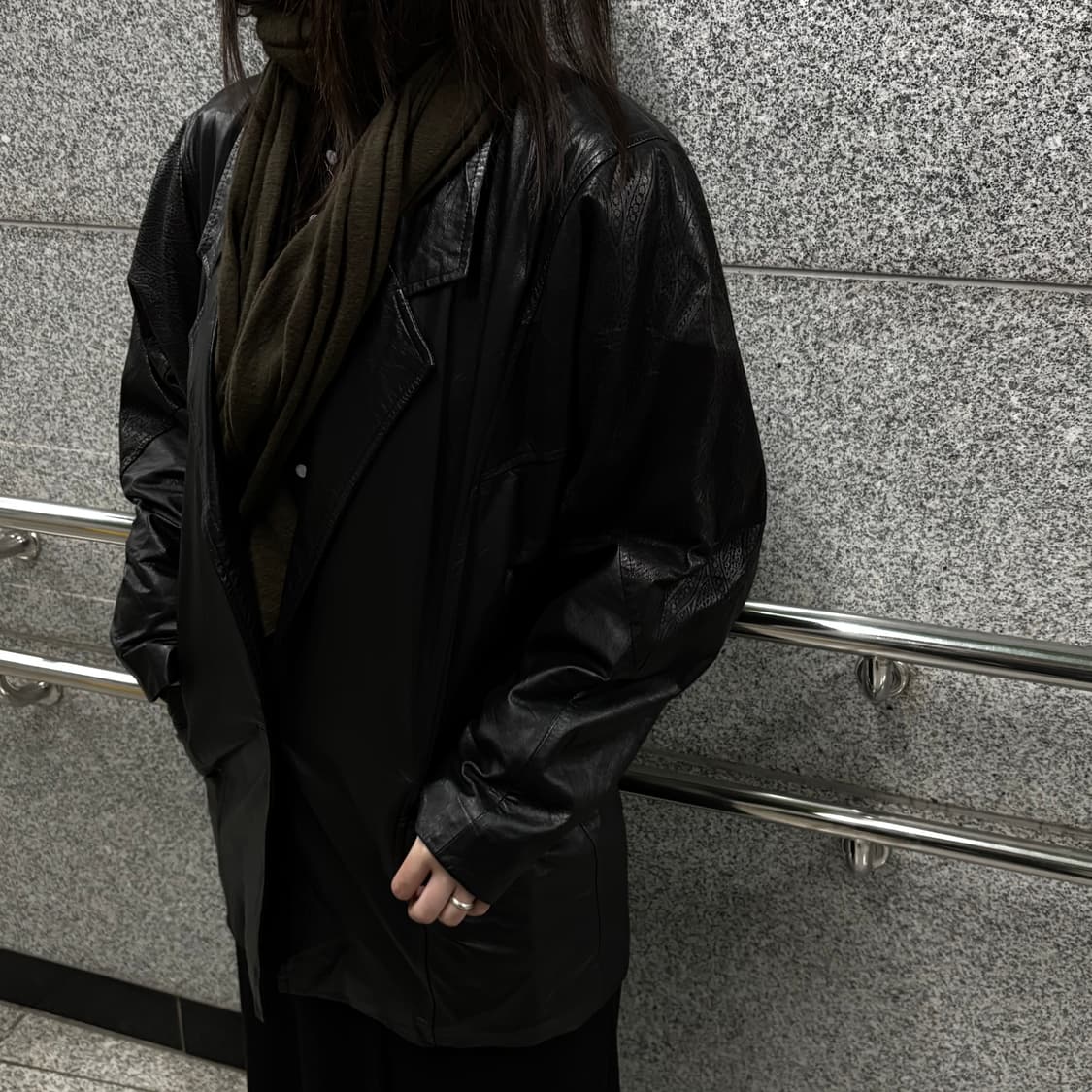 vtg snake pattern lambskin jacket 상품이미지4