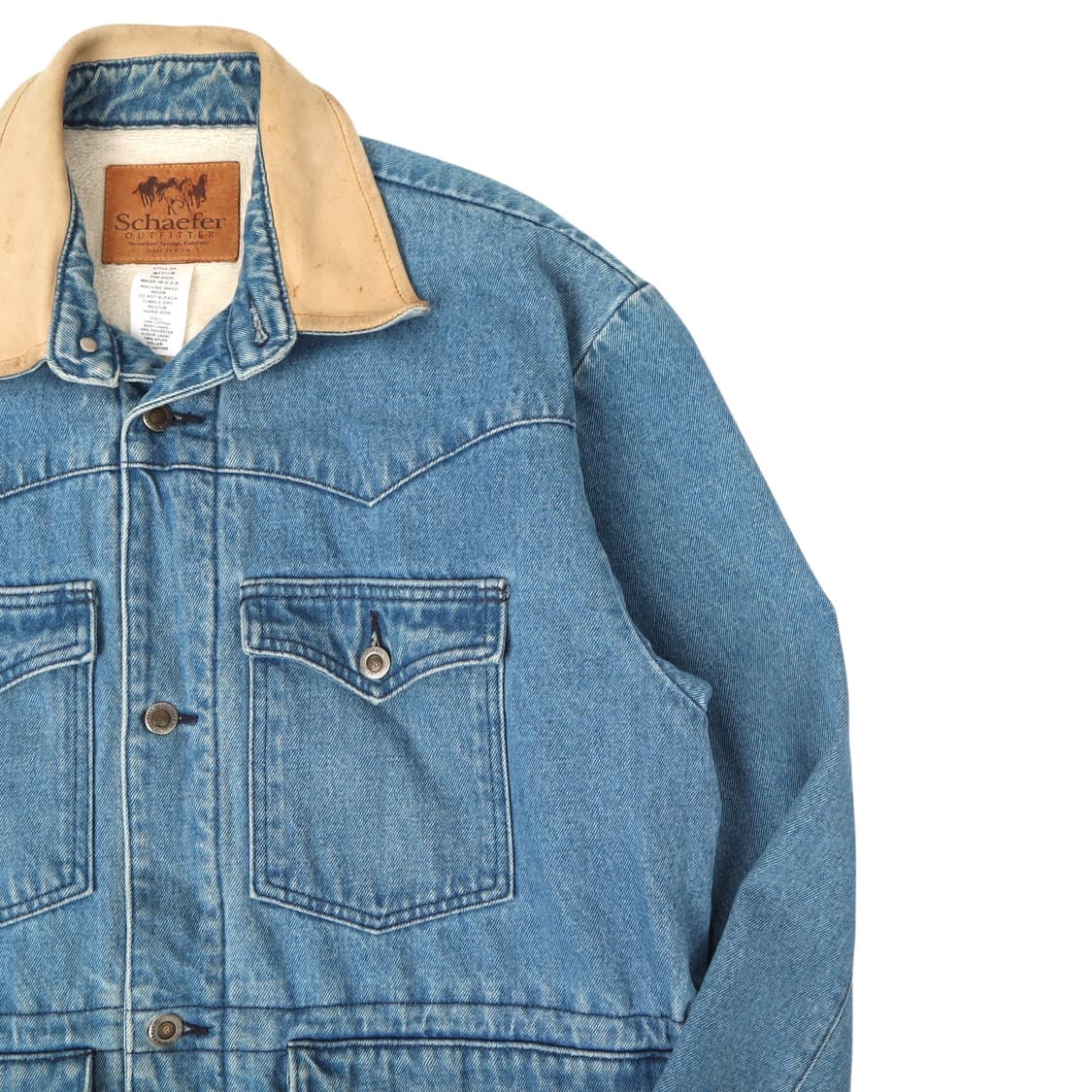 90s Schaefer outfitter 쉐르파라이너 데님 초어코트 상품이미지3