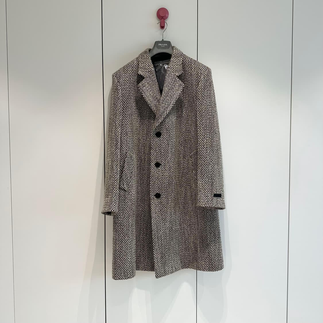 프라다 라프시몬스 24fw 도니골 트위드 오버코트 상품이미지2