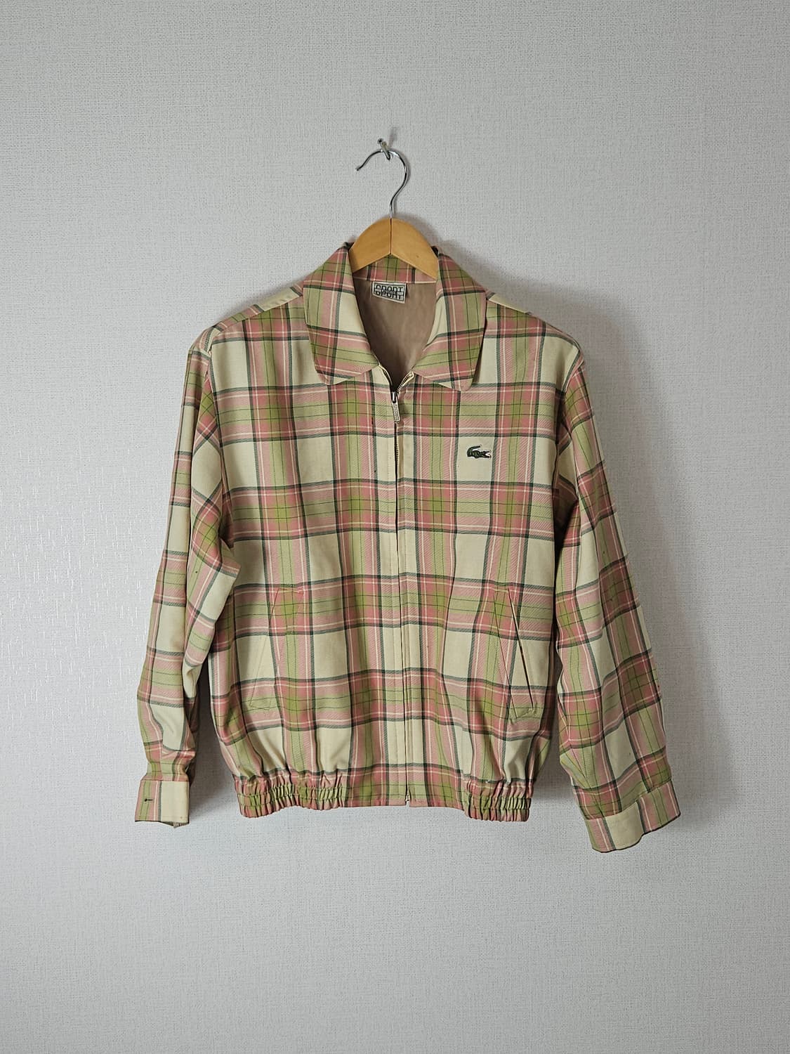 90s 라코스테 스포츠 체크 블루종 코튼 자켓 정품 빈티지 95 상품이미지1