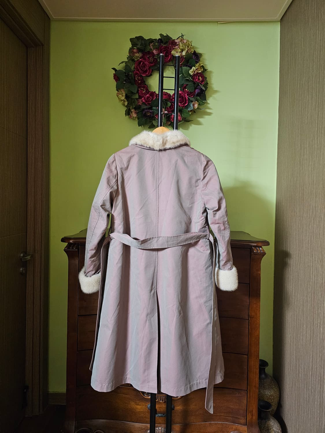 천연 밍크배색 코트 상품이미지3