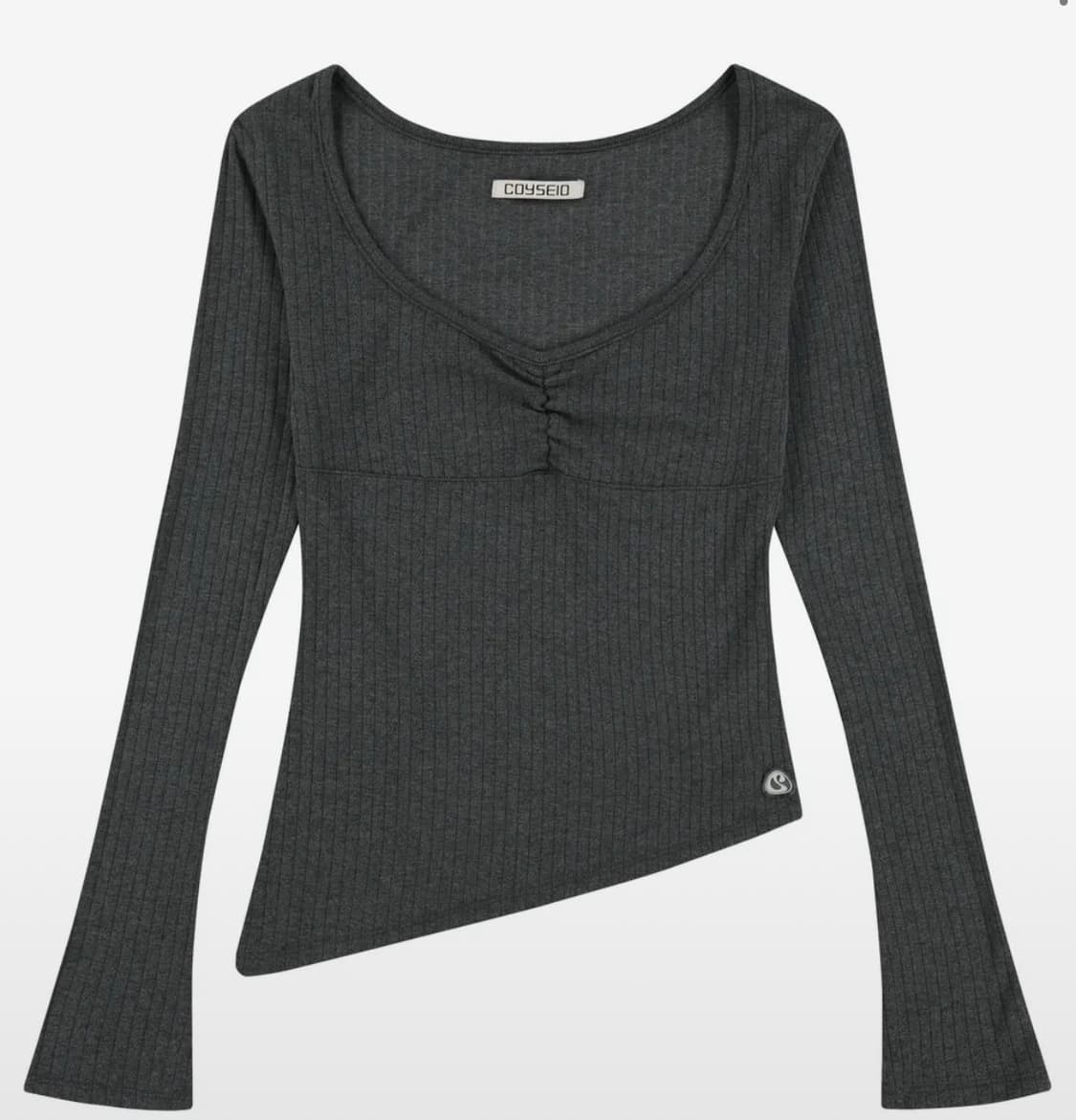 코이세이오 UNBALANCE SHIRRING TOP GREY  상품이미지1