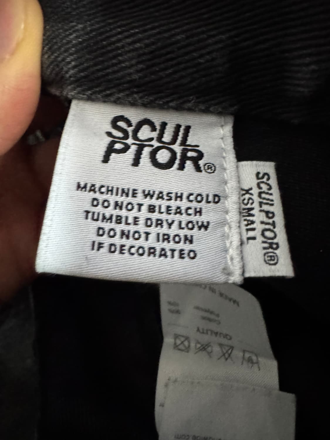 강추! 여성 스컬프터 밑단 스트링 카고 블랙 데님팬츠 Xs 상품이미지4