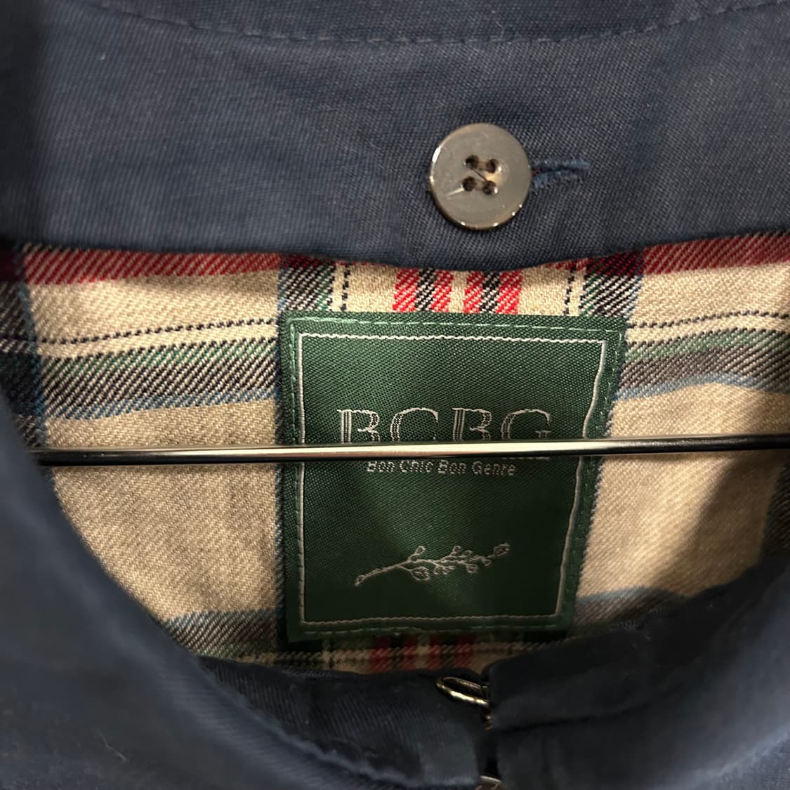 BCBG 체크이너 히든버튼 싱글 트렌치맥코트 상품이미지3