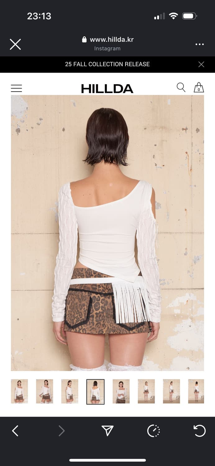 힐다 Cut Out Wave Sleeve Top [White] 상품이미지3