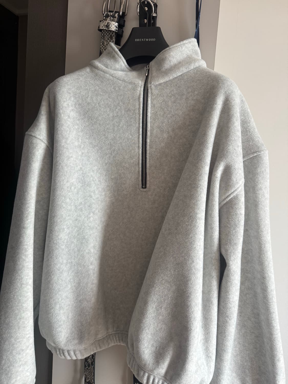 (1) 논노드 하프 집 플리스 클라우드 화이트 상품이미지1