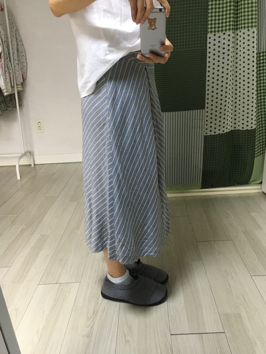 블루 스트라이프 미디 스커트 상품이미지10