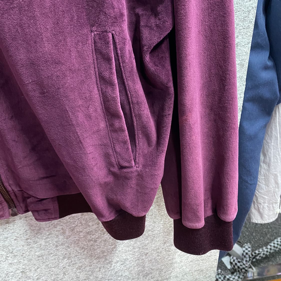 아디다스 90s 벨루어 버건디 트랙탑 져지 자켓  B4154 상품이미지4