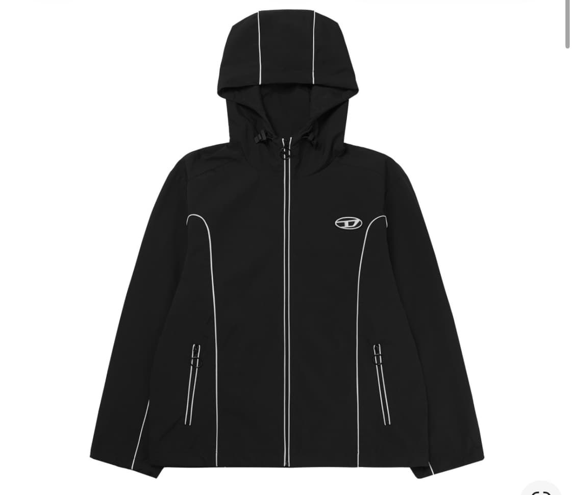 디젤 J-하이브스 콘트라스트 파이핑 윈드브레이커 블랙 상품이미지1