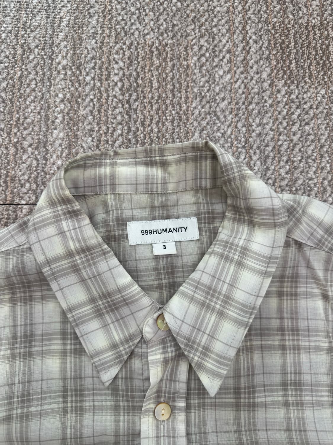 999휴머니티 이지 체크 셔츠 1 (에크루) 상품이미지2