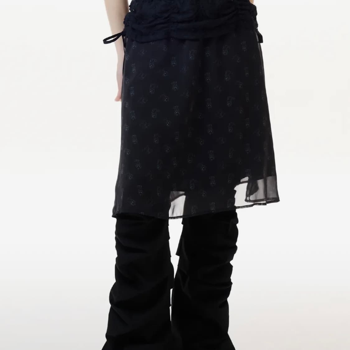러브이즈트루 레이어드 롱스커트 블랙 LAYERED LONG SKIRT 상품이미지2