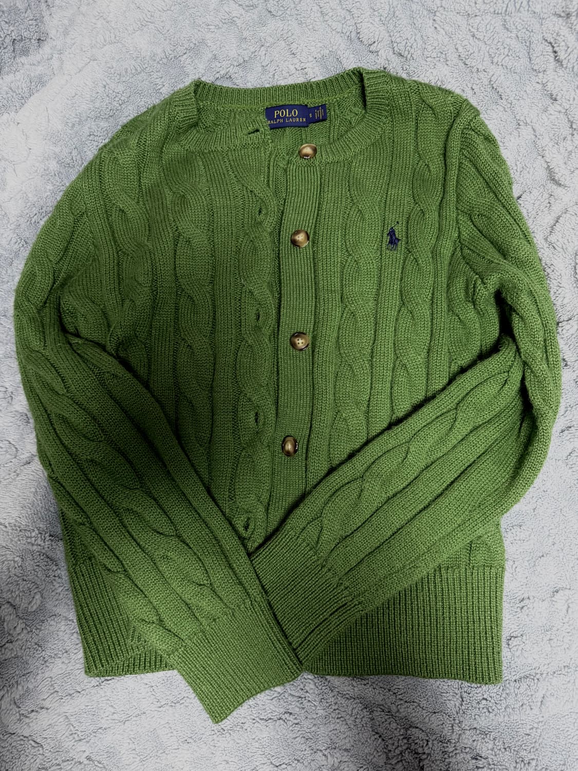 폴로 그린 꽈배기 가디건 상품이미지1