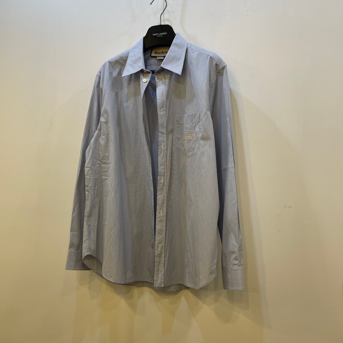 구찌 스트라이프 가든 로고 포켓 셔츠 상품이미지2