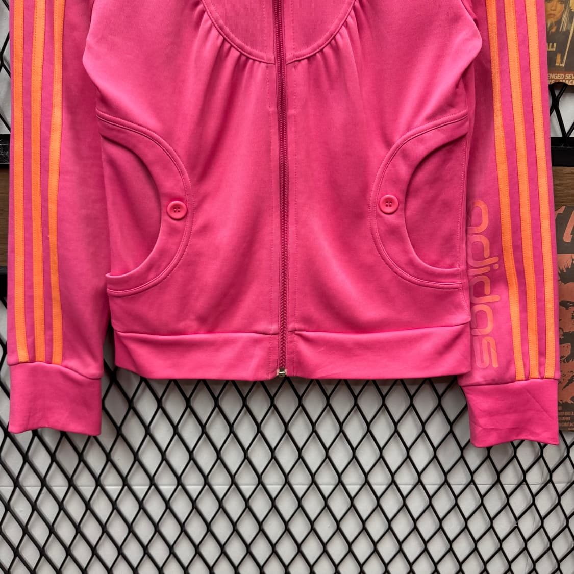 아디다스 Y2K 트랙 자켓 사이드 레터링 로고 포인트 핑크 상품이미지4